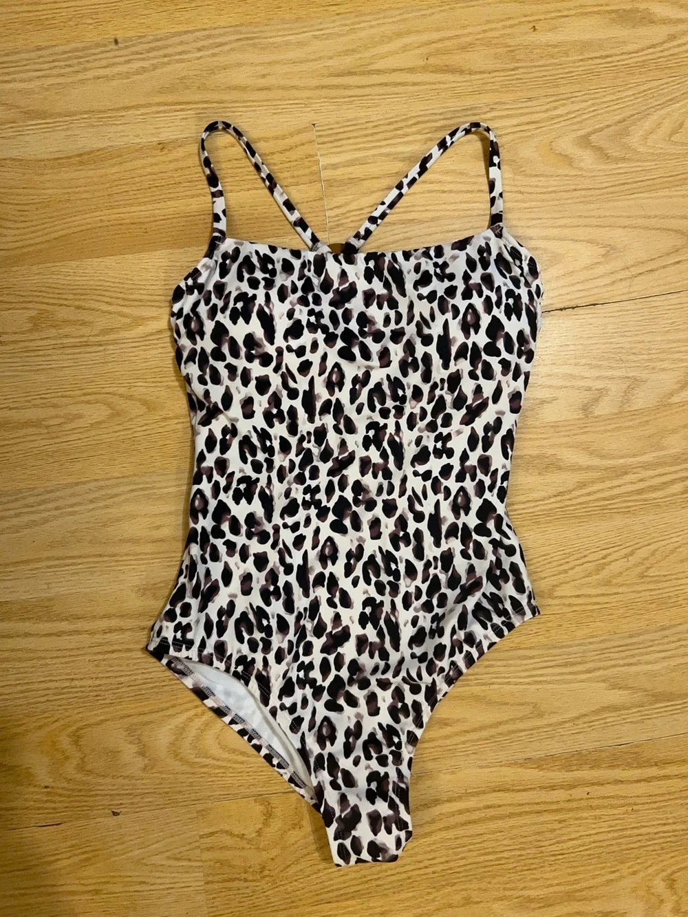 NWT-Indigo Sky leopard-print one-piece swimsuit, high-cut leg, keyhole detail